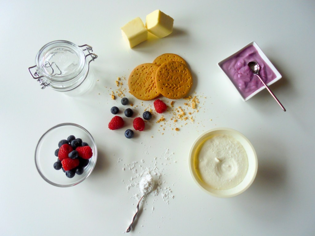 Ingredienti per la Cheesecake estiva (senza cottura)